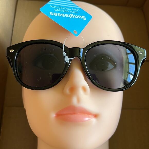 Round Club Sunglasses Black 100% UVA UVB Protection - Picture 5 of 11